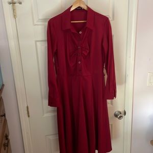 Long sleeve burgundy dress. Size large.